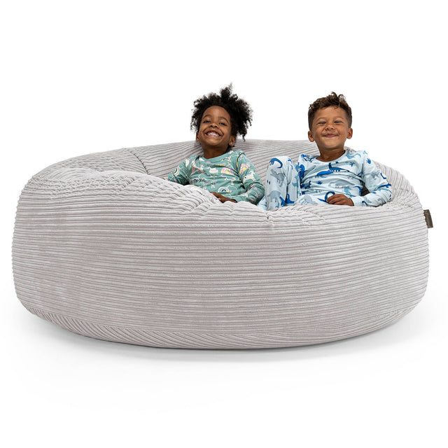 Huge Family Sized Kids' Bean Bag 3-14 yr - Cord Aluminium Silver 01
