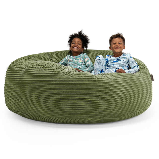 Huge Family Sized Kids' Bean Bag 3-14 yr - Cord Forest Green 01