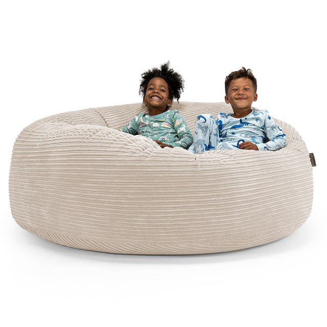 Huge Family Sized Kids' Bean Bag 3-14 yr - Cord Ivory 01
