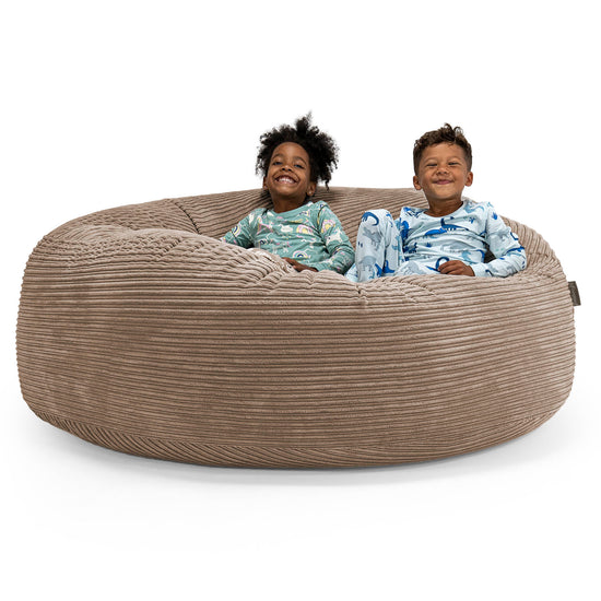 Huge Family Sized Kids' Bean Bag 3-14 yr - Cord Mocha Brown 01