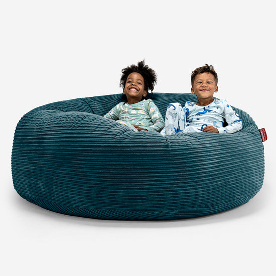 Huge Family Sized Kids' Bean Bag 3-14 yr - Cord Teal Blue 01