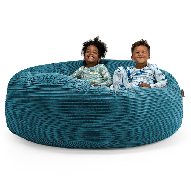 Huge Family Sized Kids' Bean Bag 3-14 yr - Cord Teal Blue 01