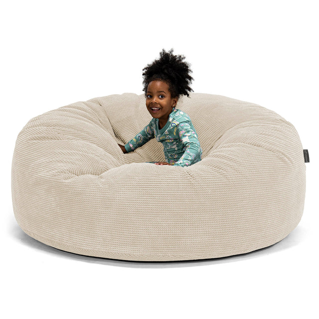 Huge Family Sized Kids' Bean Bag 3-14 yr - Pom Pom Ivory 01