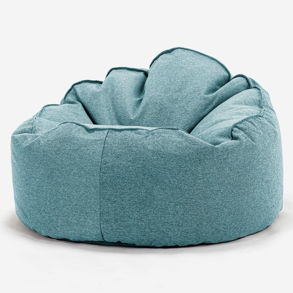 Mini Mammoth Bean Bag Chair - Interalli Wool Aqua 01