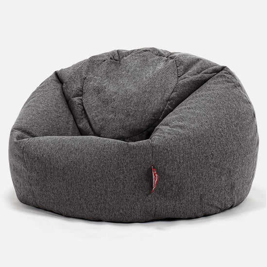 CloudSac Kids' Memory Foam Giant Children's Bean Bag 2-12 yr - Interalli Wool Grey 01