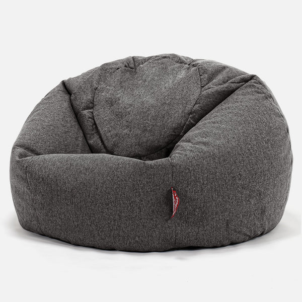 CloudSac Kids' Memory Foam Giant Children's Bean Bag 2-12 yr - Interalli Wool Grey 01