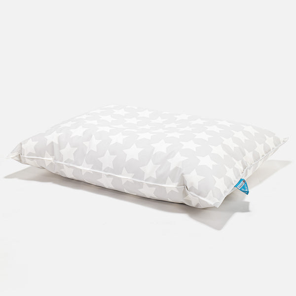 Children's Beanbag Pillow 1-6 yr - Print Grey Star Fabric Close-up Image