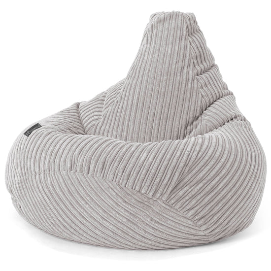 Children's Gaming Bean Bag Chair 6-14 yr - Cord Aluminium Silver 03