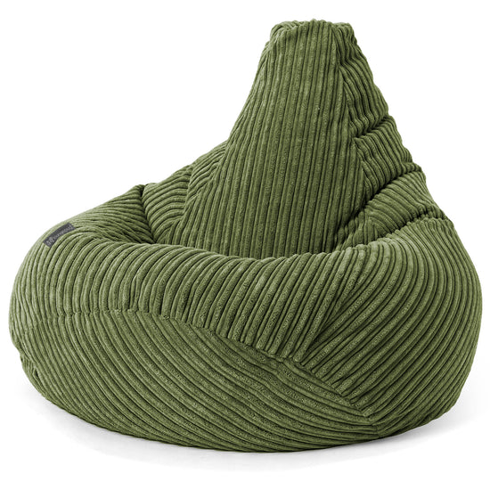 Children's Gaming Bean Bag Chair 6-14 yr - Cord Forest Green 03