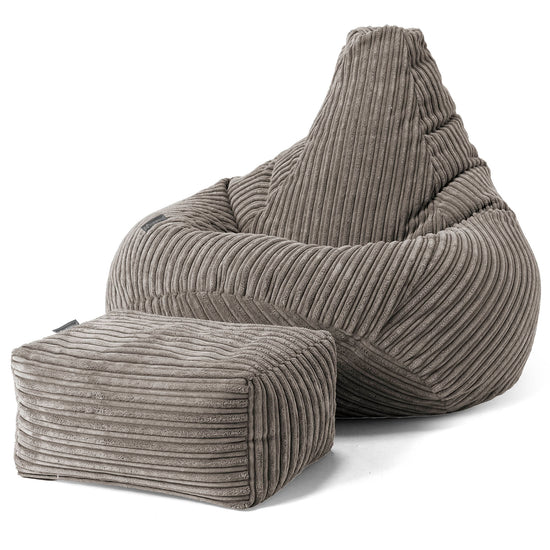 Children's Gaming Bean Bag Chair 6-14 yr - Cord Graphite Grey 02