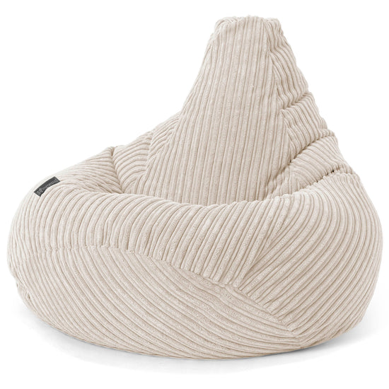 Children's Gaming Bean Bag Chair 6-14 yr - Cord Ivory 03