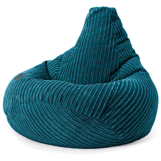 Children's Gaming Bean Bag Chair 6-14 yr - Cord Teal Blue 03