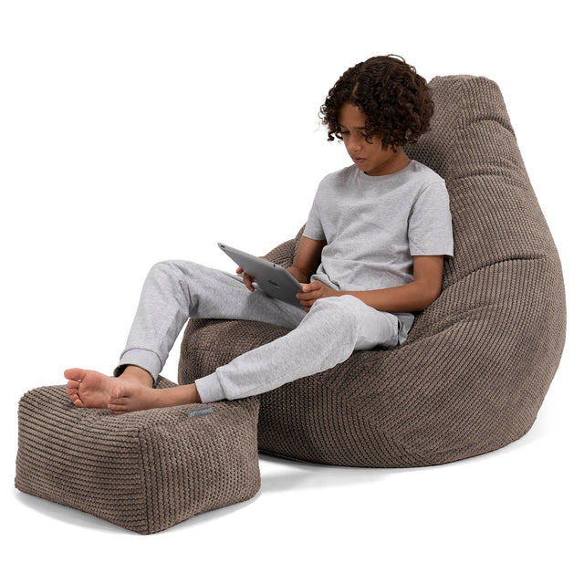 Children's Gaming Bean Bag Chair 6-14 yr - Pom Pom Chocolate 01