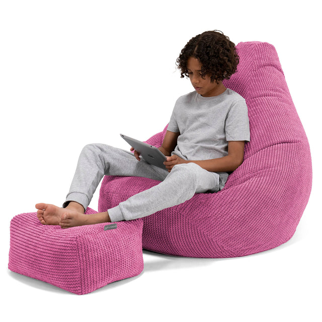Children's Gaming Bean Bag Chair 6-14 yr - Pom Pom Pink 01