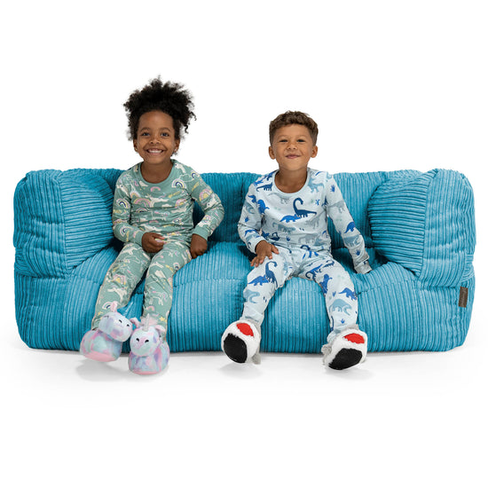 Kids' Giant Albert Sofa 2 Seater 3-14 yr - Cord Aegean Blue 01