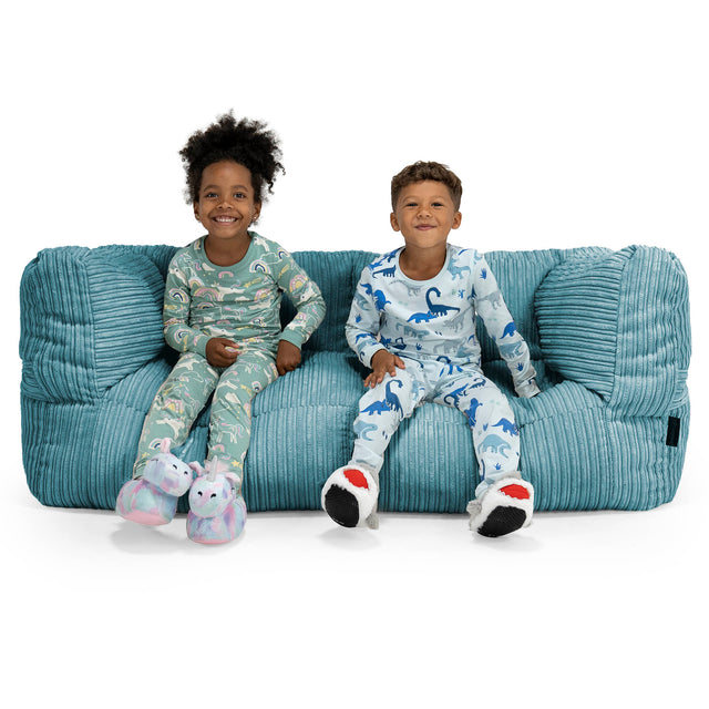 Kids' Giant Albert Sofa 2 Seater 3-14 yr - Cord Aegean Blue 01