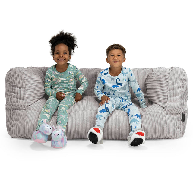 Kids' Giant Albert Sofa 2 Seater 3-14 yr - Cord Aluminium Silver 01