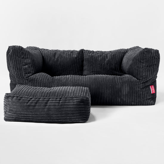 Kids' Giant Albert Sofa 2 Seater 3-14 yr - Cord Black 02