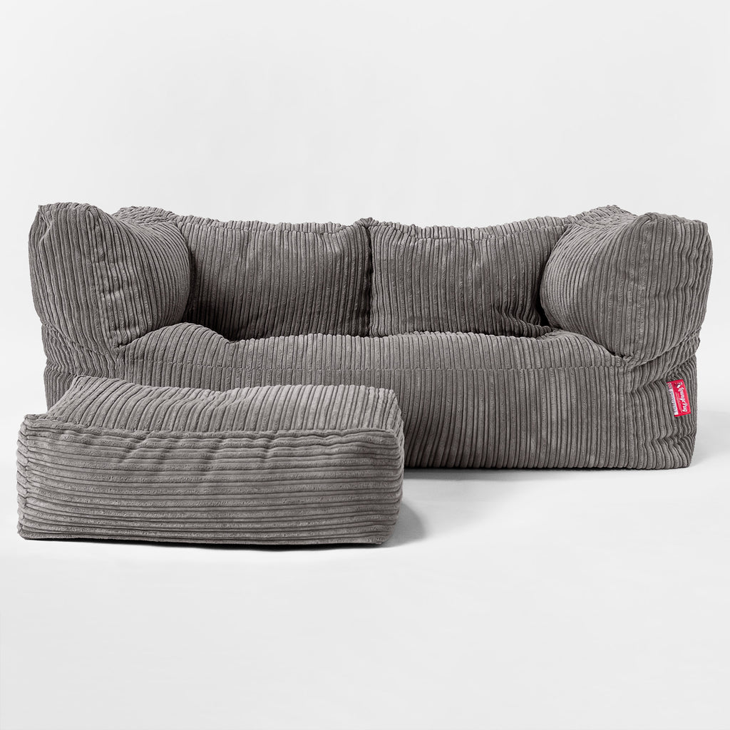 Kids' Giant Albert Sofa 2 Seater 3-14 yr - Cord Graphite Grey 02