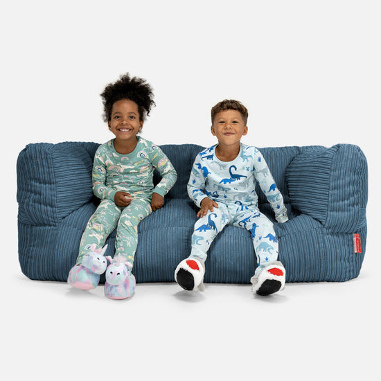 Kids' Giant Albert Sofa 2 Seater 3-14 yr - Cord Navy Blue 01