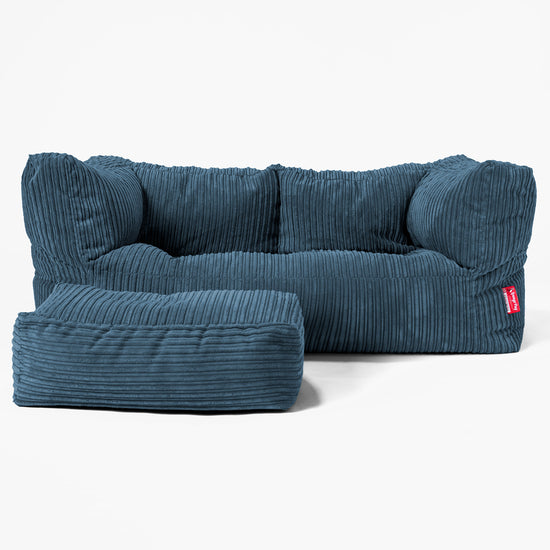 Kids' Giant Albert Sofa 2 Seater 3-14 yr - Cord Navy Blue 03