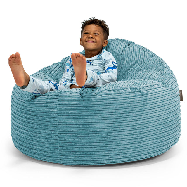 Kids' Giant Snuggle Bean Bag 3-8 yr - Cord Aegean Blue 01
