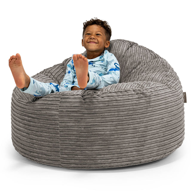 Kids' Giant Snuggle Bean Bag 3-8 yr - Cord Graphite Grey 01