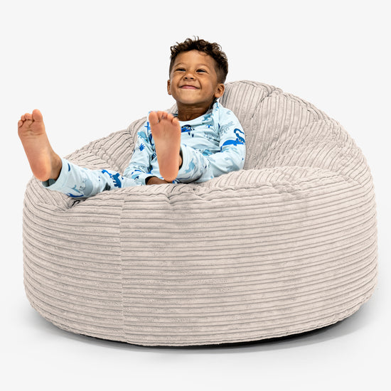 Kids' Giant Snuggle Bean Bag 3-8 yr - Cord Ivory 01