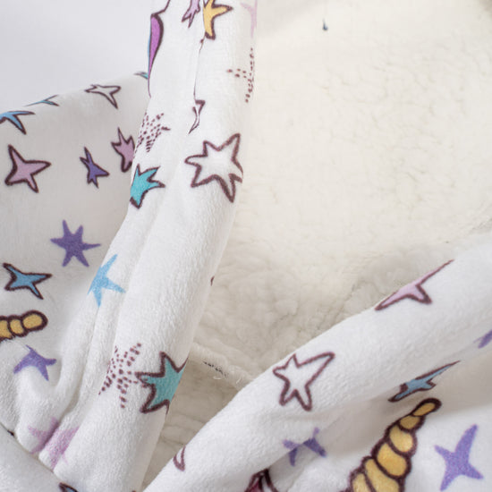 Kid's Oversized Hoodie Blanket Sweatshirt - Minky Unicorn 05