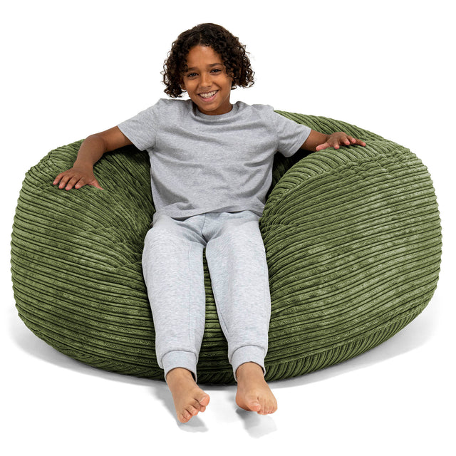 Ultra Comfy Kids' Super Sized Bean Bag 6-14 yr - Cord Forest Green 01