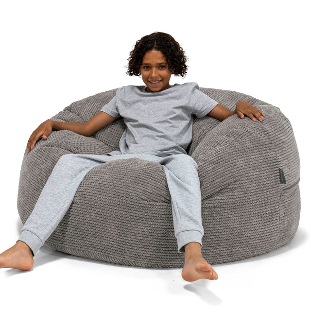 Ultra Comfy Kids' Super Sized Bean Bag 6-14 yr - Pom Pom Charcoal Grey 01