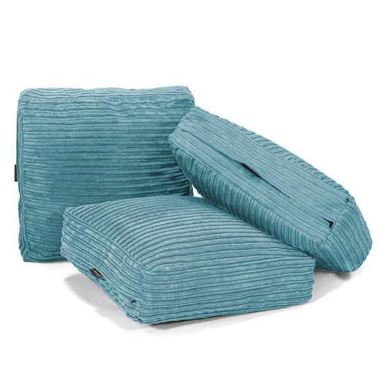 Large Floor Cushion - Cord Aegean Blue 04