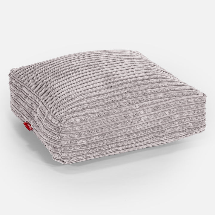Large Floor Cushion - Cord Aluminium Silver 01