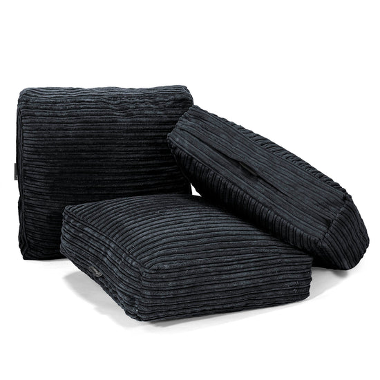 Large Floor Cushion - Cord Black 04