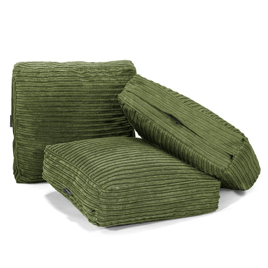 Large Floor Cushion - Cord Forest Green 04