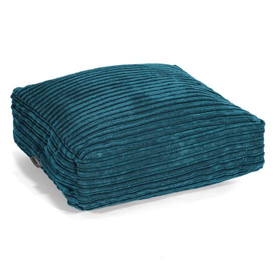 Large Floor Cushion - Cord Teal Blue 01