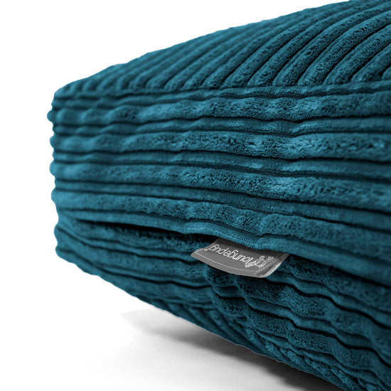 Large Floor Cushion - Cord Teal Blue 02