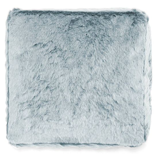 Large Floor Cushion - Faux Rabbit Fur Dusty Blue 03
