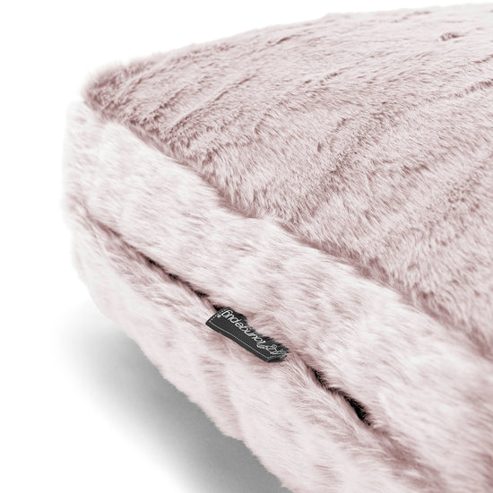 Large Floor Cushion - Faux Rabbit Fur Dusty Pink 02