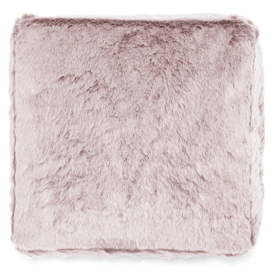 Large Floor Cushion - Faux Rabbit Fur Dusty Pink 03