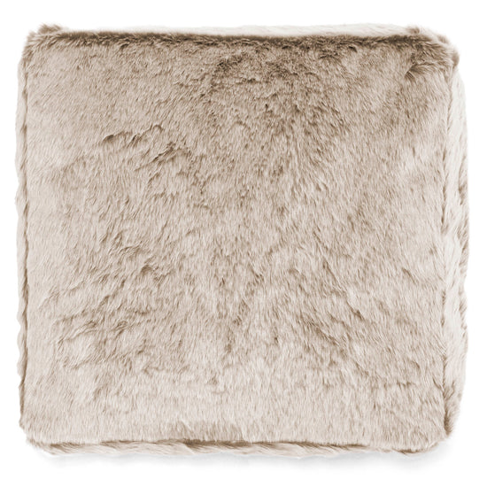 Large Floor Cushion - Faux Rabbit Fur Golden Brown 03