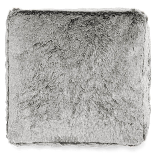 Large Floor Cushion - Faux Rabbit Fur Light Grey 03