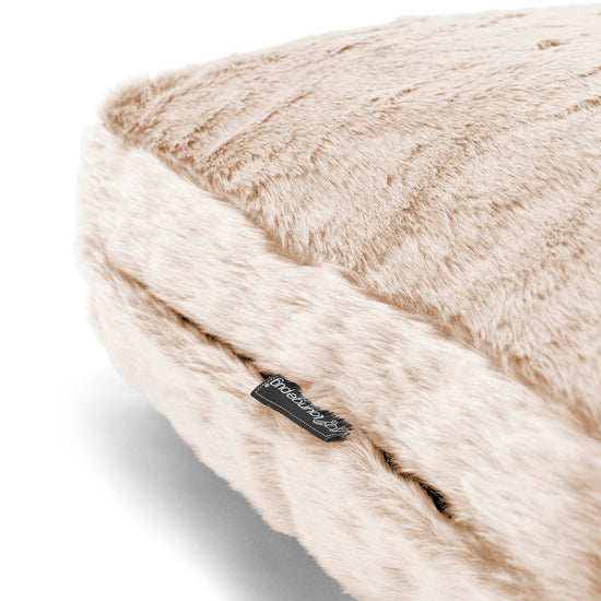 Large Floor Cushion - Faux Rabbit Fur White 02