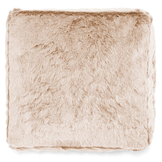 Large Floor Cushion - Faux Rabbit Fur White 03