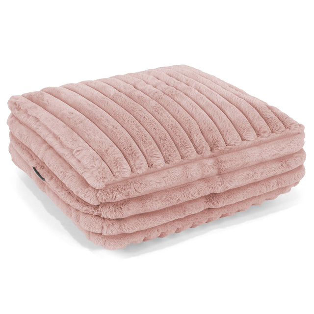 Large Floor Cushion - Ultra Plush Cord Dusty Pink 01