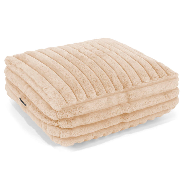 Large Floor Cushion - Ultra Plush Cord Peach 01