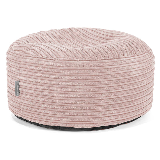 Large Round Footstool - Cord Blush Pink 01