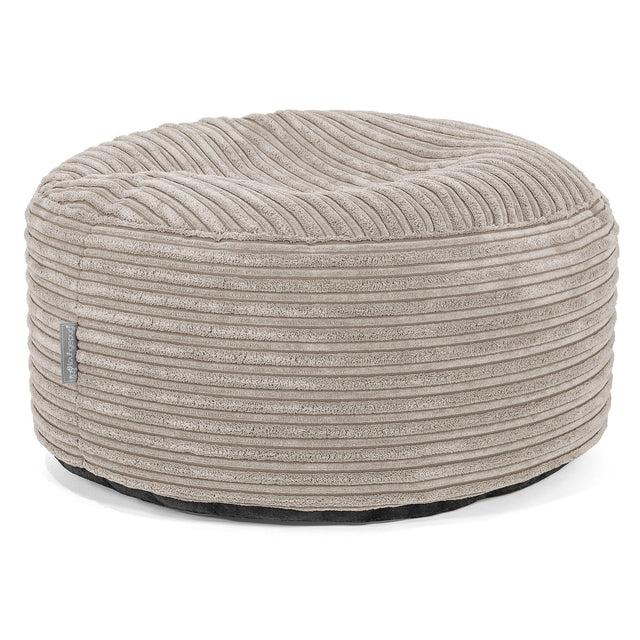 Large Round Footstool - Cord Mink 01