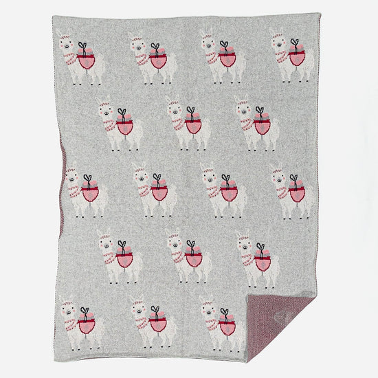 Childs Throw / Blanket - 100% Cotton Llama 03