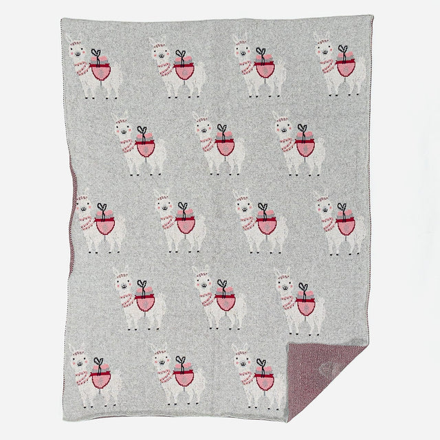 Childs Throw / Blanket - 100% Cotton Llama 03